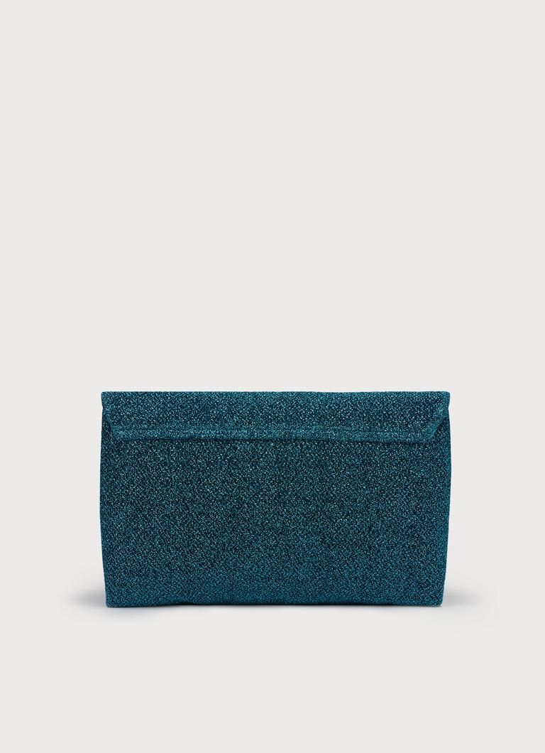 Aqua blue top clutch bag