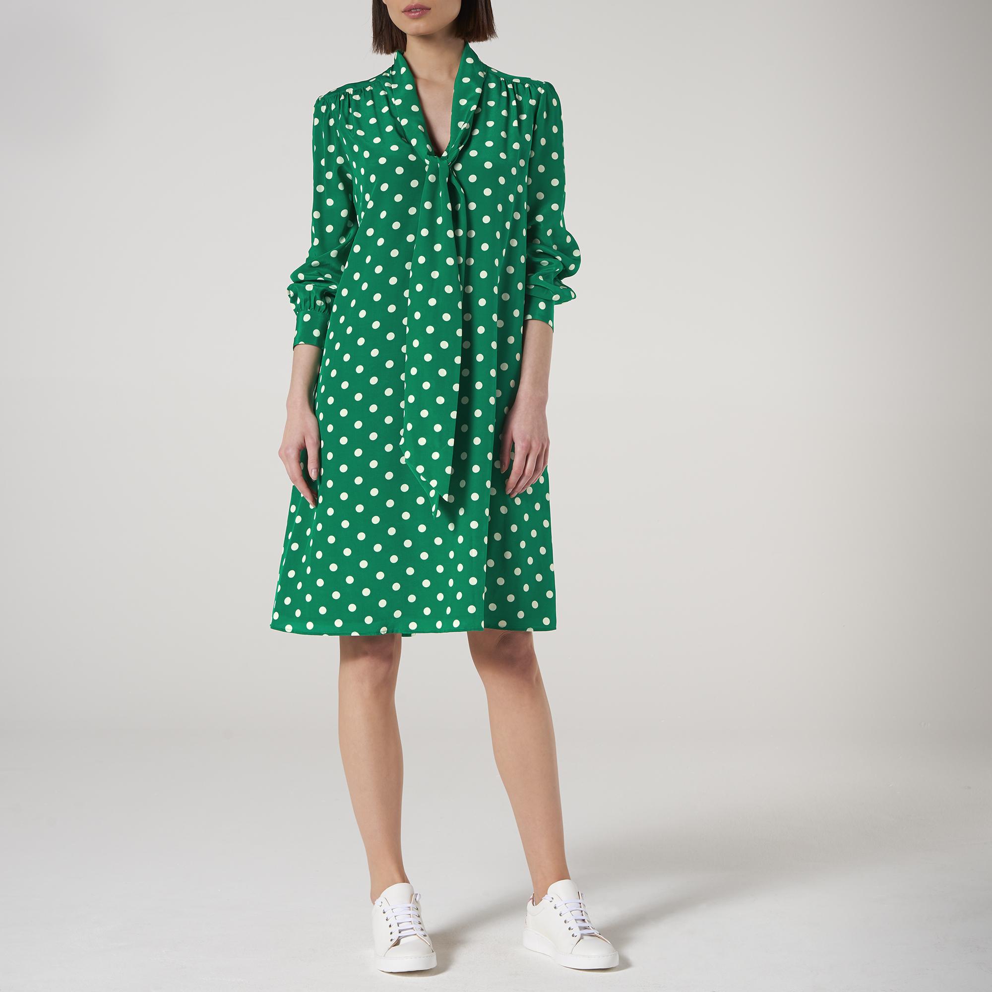 lk bennett green polka dot dress