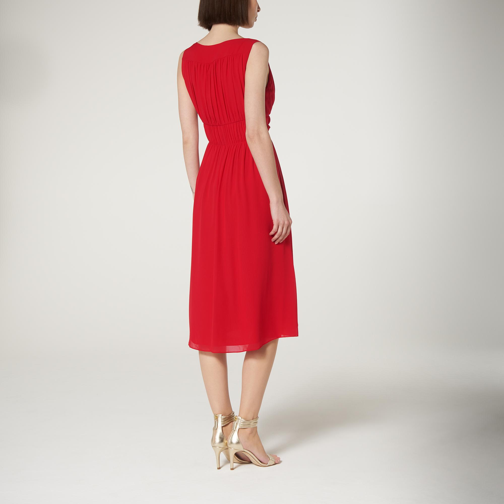 lk bennett red silk dress