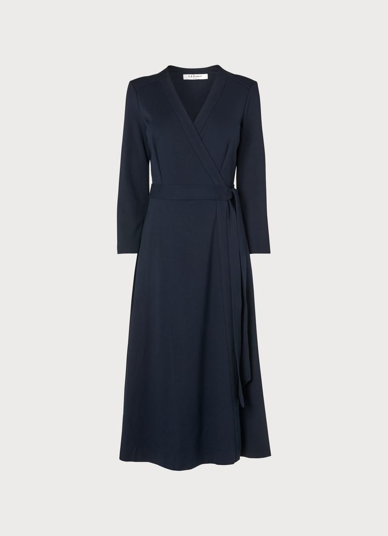 Juno Navy Wrap Dress Clothing - Main Image
