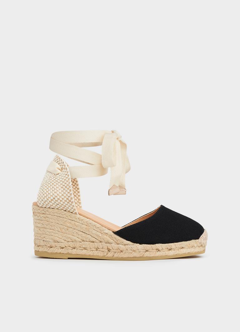 Maureene Black Canvas Espadrilles Shoes L.K.Bennett