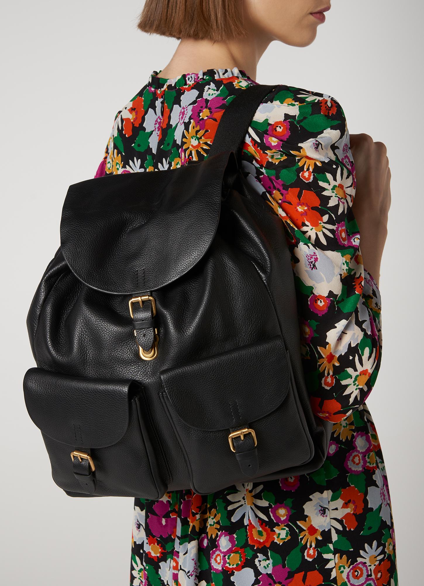 Womens Black Mini Luxury Lightweight Real Leather Backpack uk | Betty –  Assots London