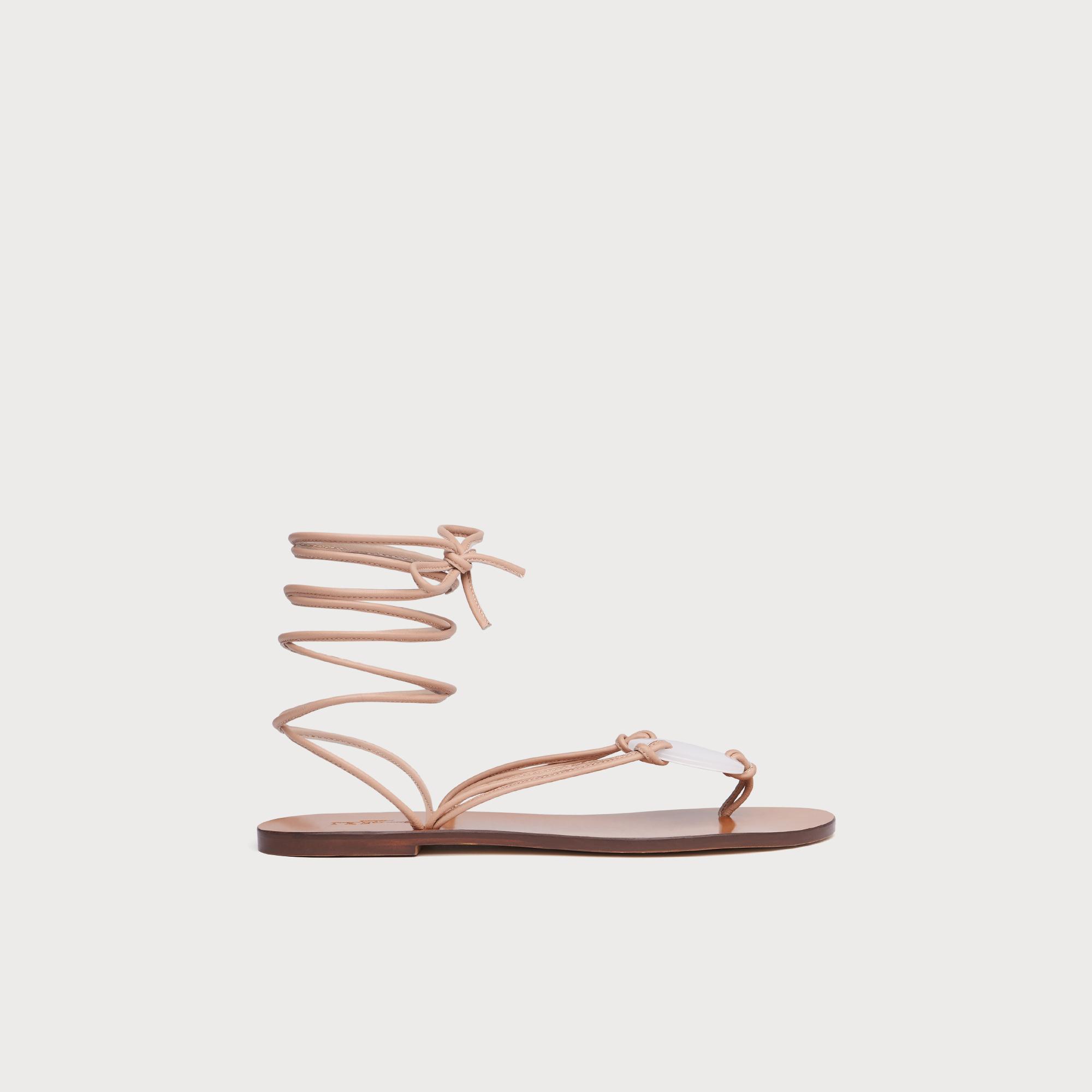 beige strappy flat sandals