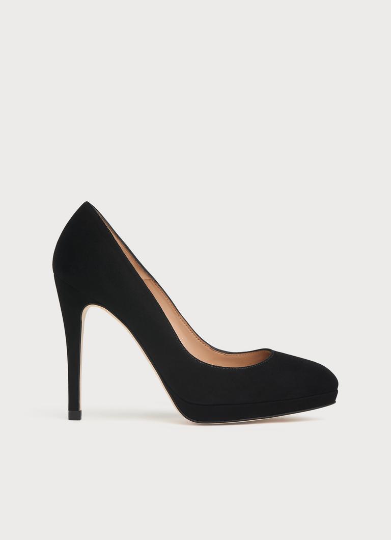 Sledge Black Suede Platform Courts