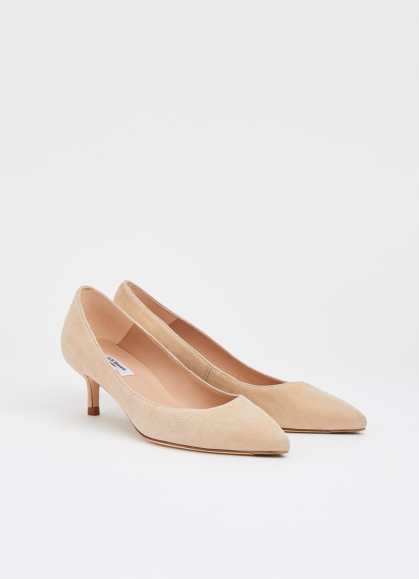 Classic Audrey Beige Suede Courts