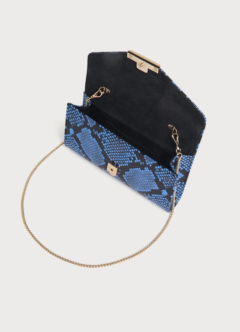 Lucy Blue Snake Print Clutch The Archive Sale L.K.Bennett London