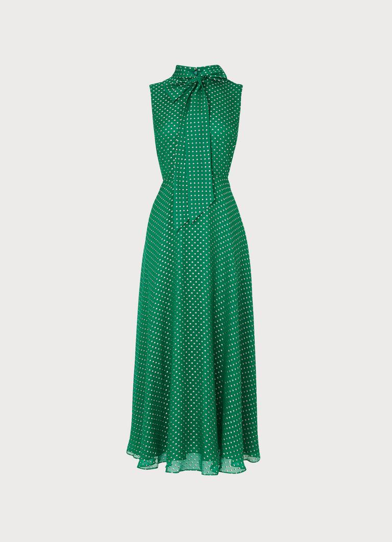 Lk bennett green silk dress discount