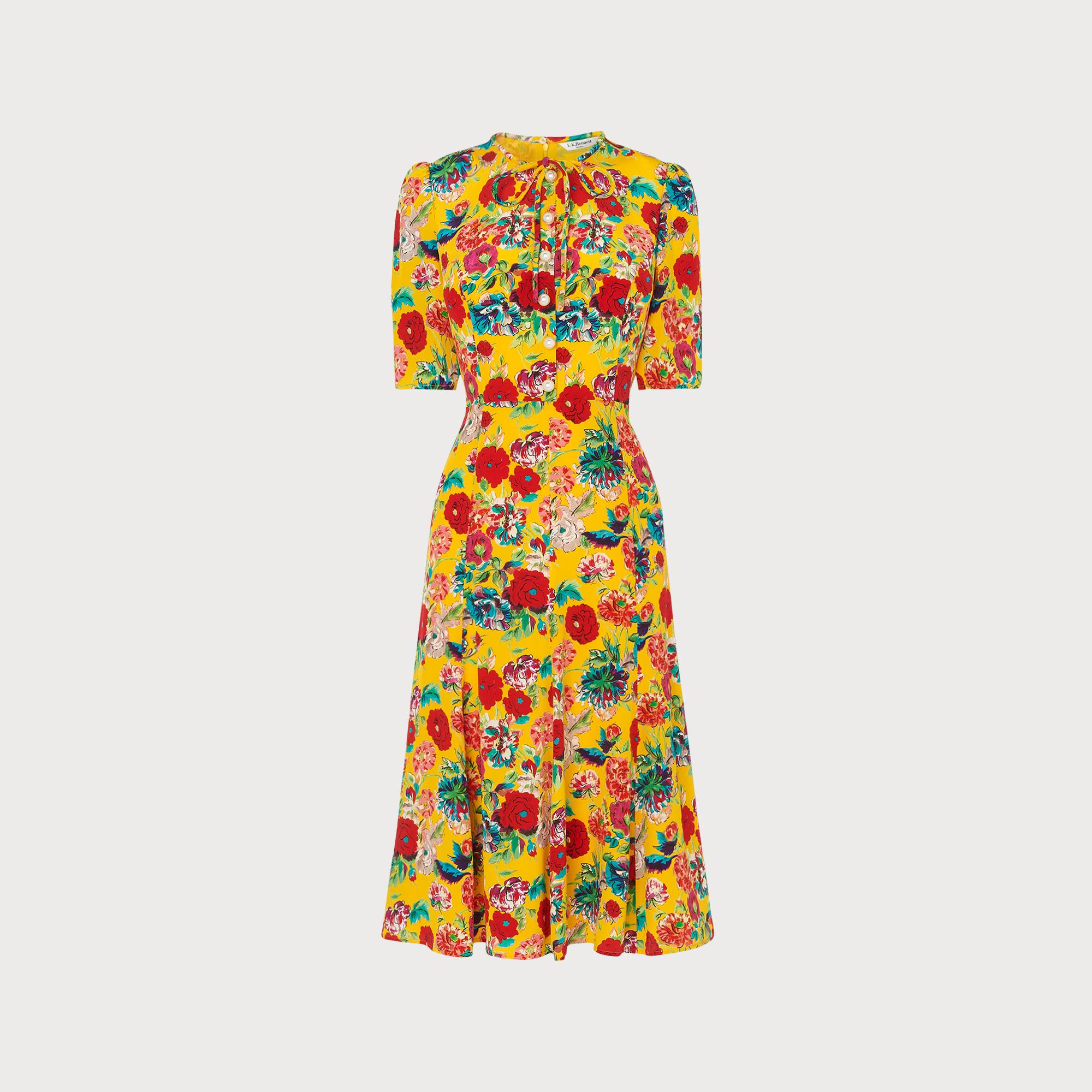 lk bennett yellow floral dress