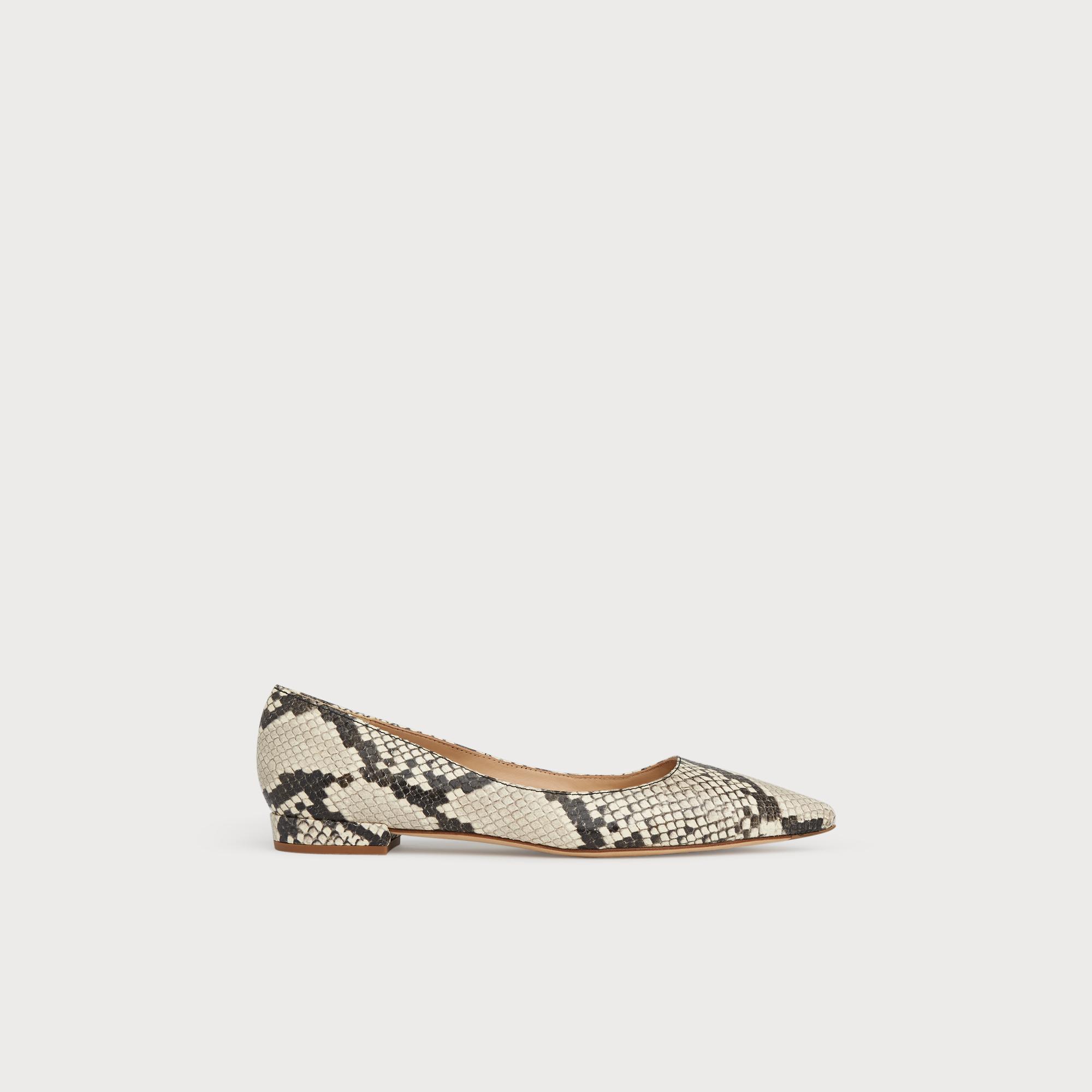 snake print flat shoes