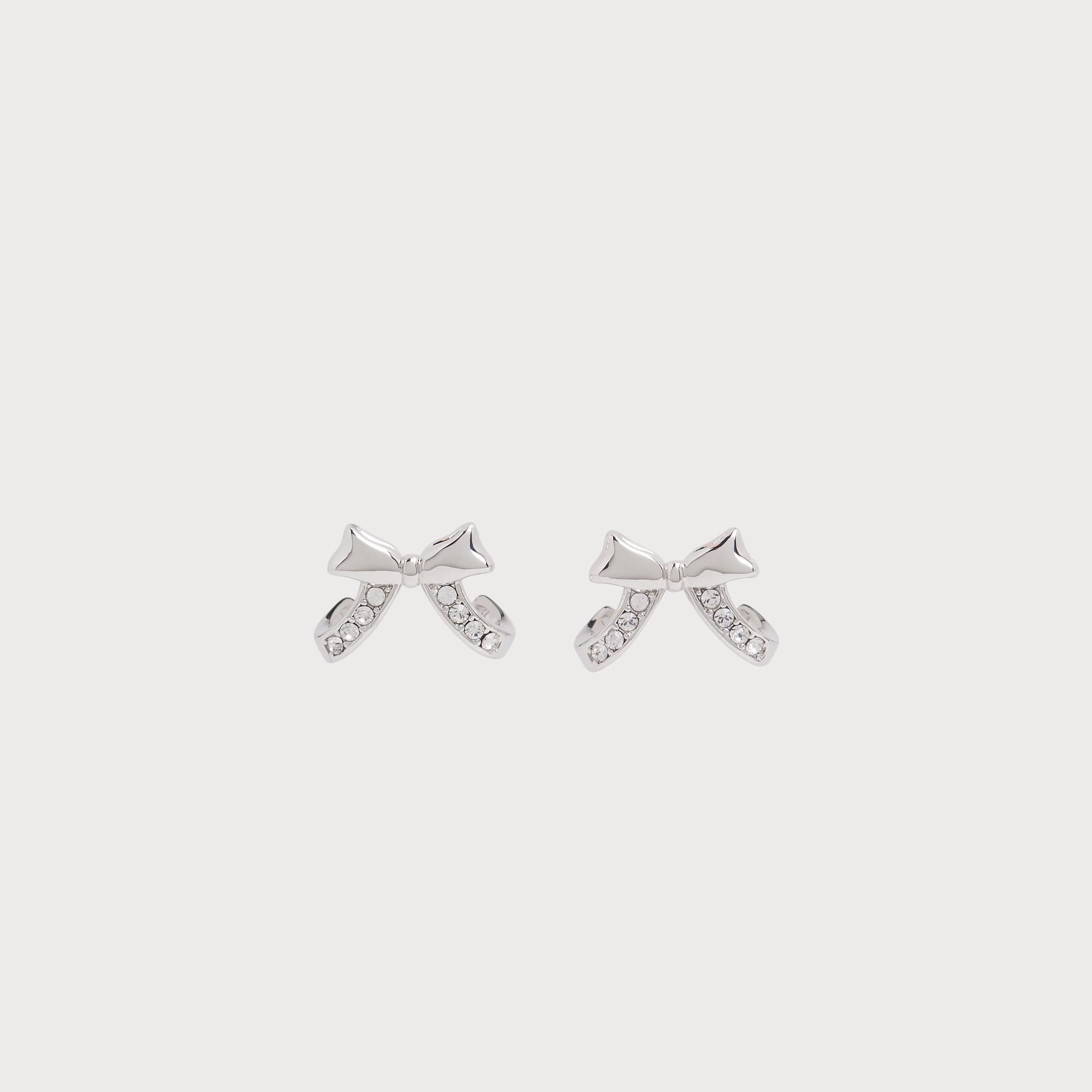 Lily and Rose Versailles bow earrings - Crystal Silver | lyko.com