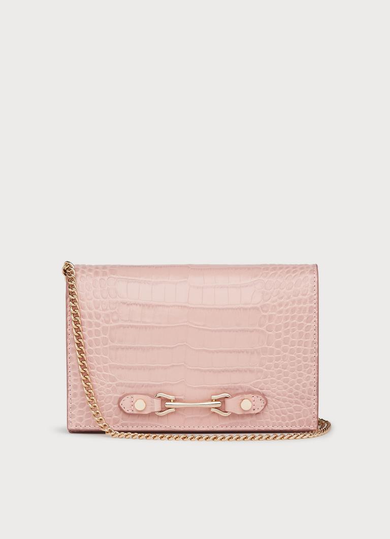 Melissa Pink Croc Effect Leather Handbag