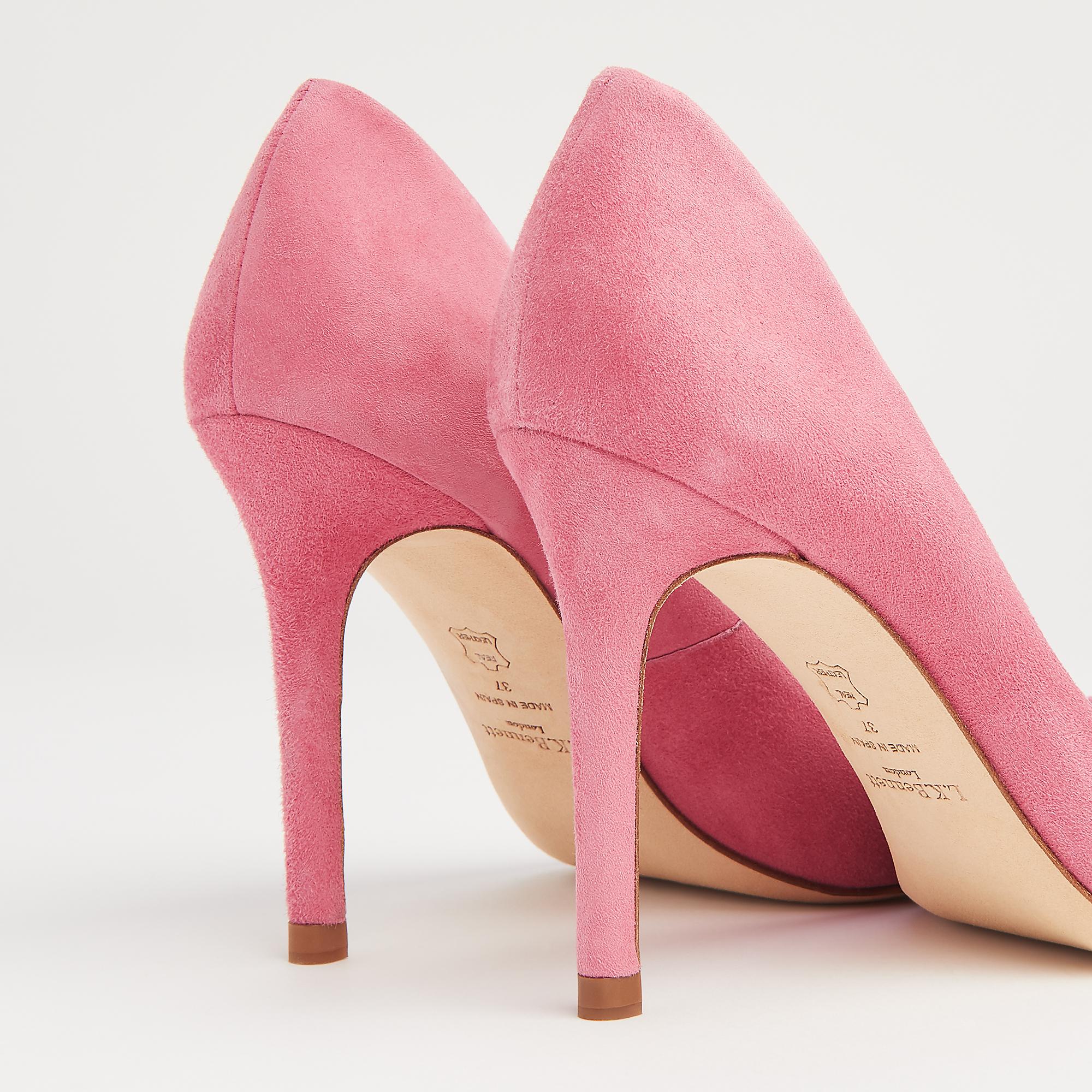 Flora Pink Suede Curve-Cut Courts | Shoes | L.K.Bennett