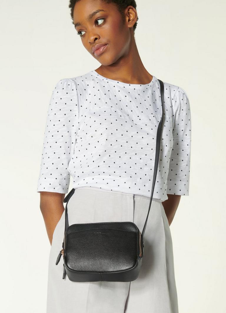 Mariel Black Leather Shoulder Bag Handbags L.K.Bennett