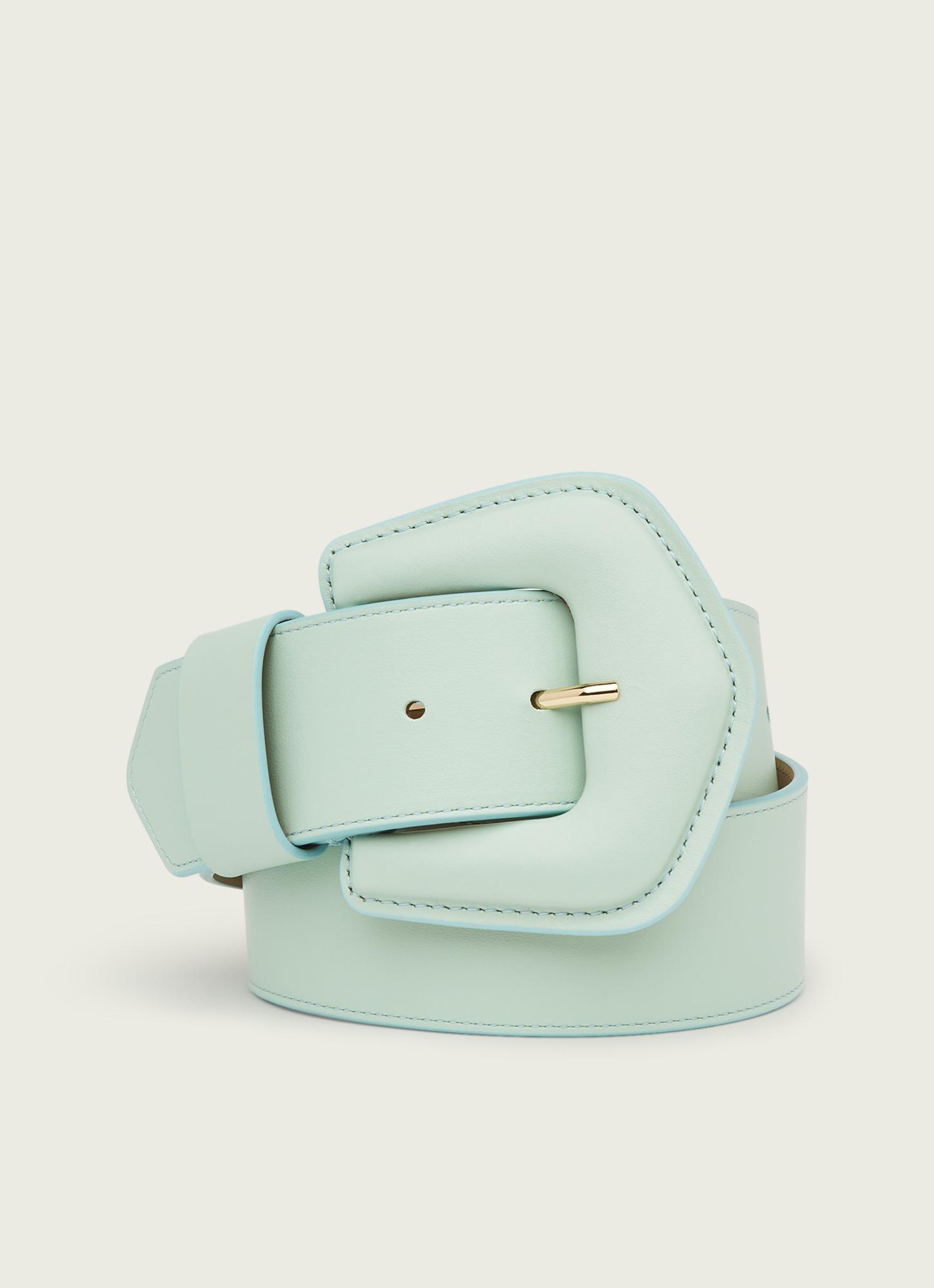 New MaxMara classic M buckle leather belt in mint green New MaxMara classic M buckle leather belt in mint green main image 4