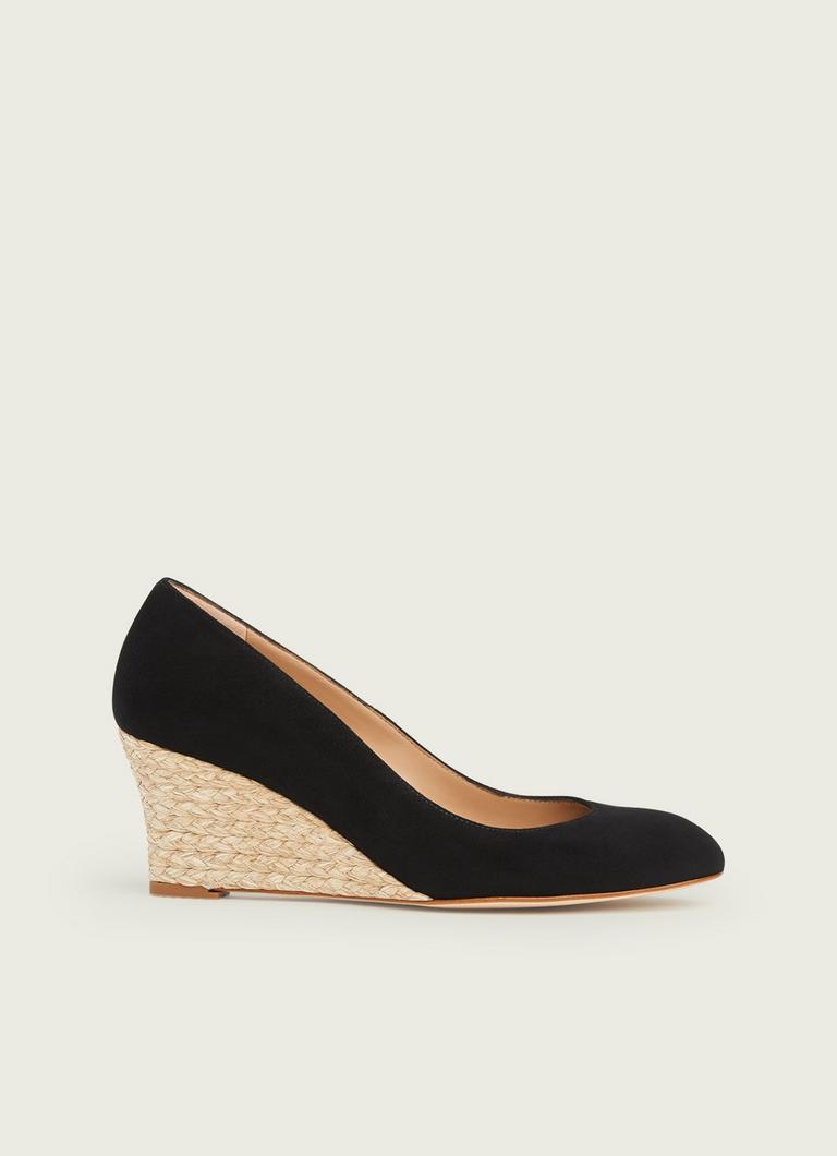 【LK BENNETT】日本未入荷!EEVI SUEDE ESPADRILLE WEDGES Eevi Black Suede Courts | Shoes | L.K.Bennett
