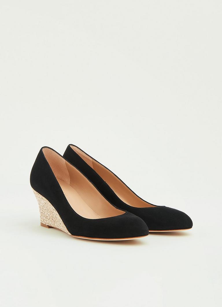 【LK BENNETT】日本未入荷!EEVI SUEDE ESPADRILLE WEDGES Eevi Black Suede Courts | Shoes | L.K.Bennett
