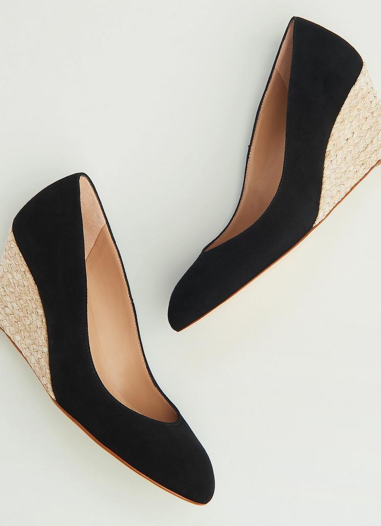 Eevi Black Suede Courts Shoes - Main Image