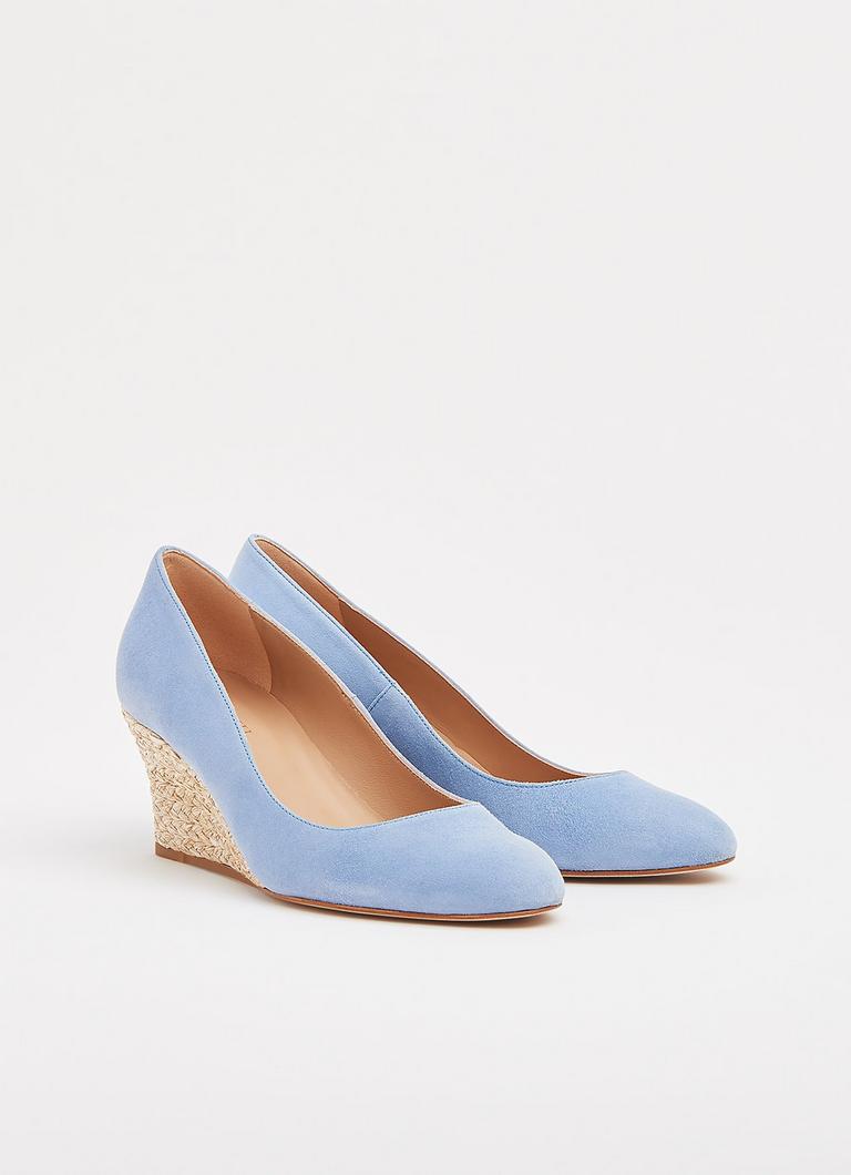Blue online wedge shoes