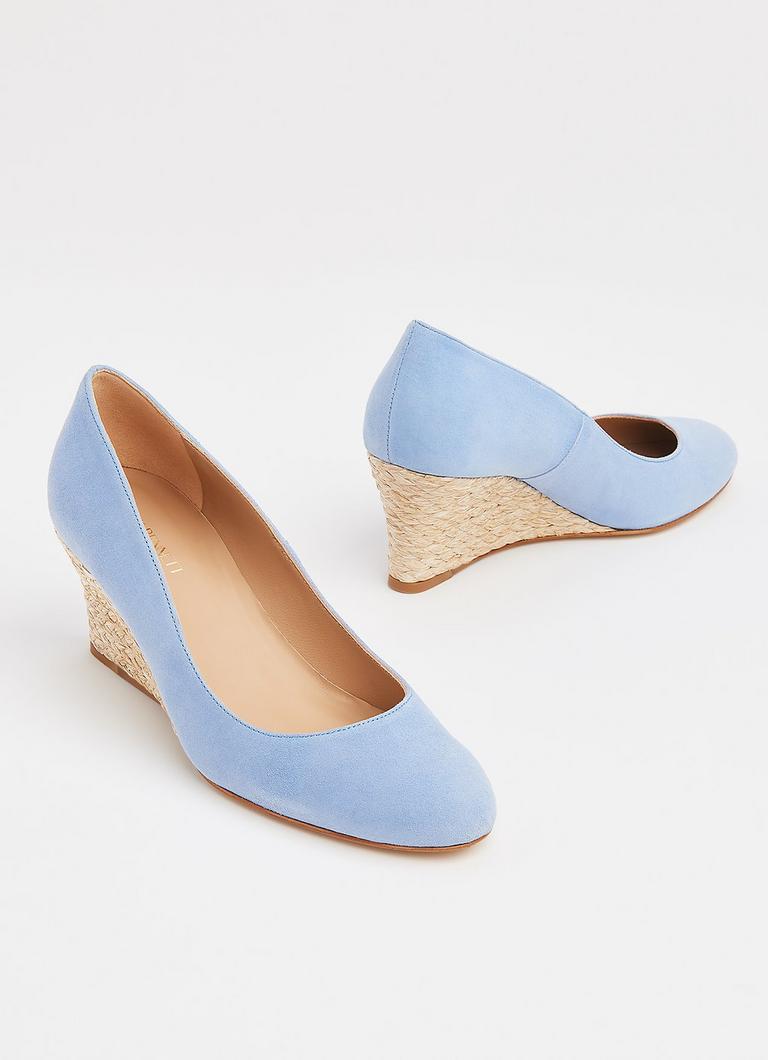 Pale blue 2025 wedge sandals