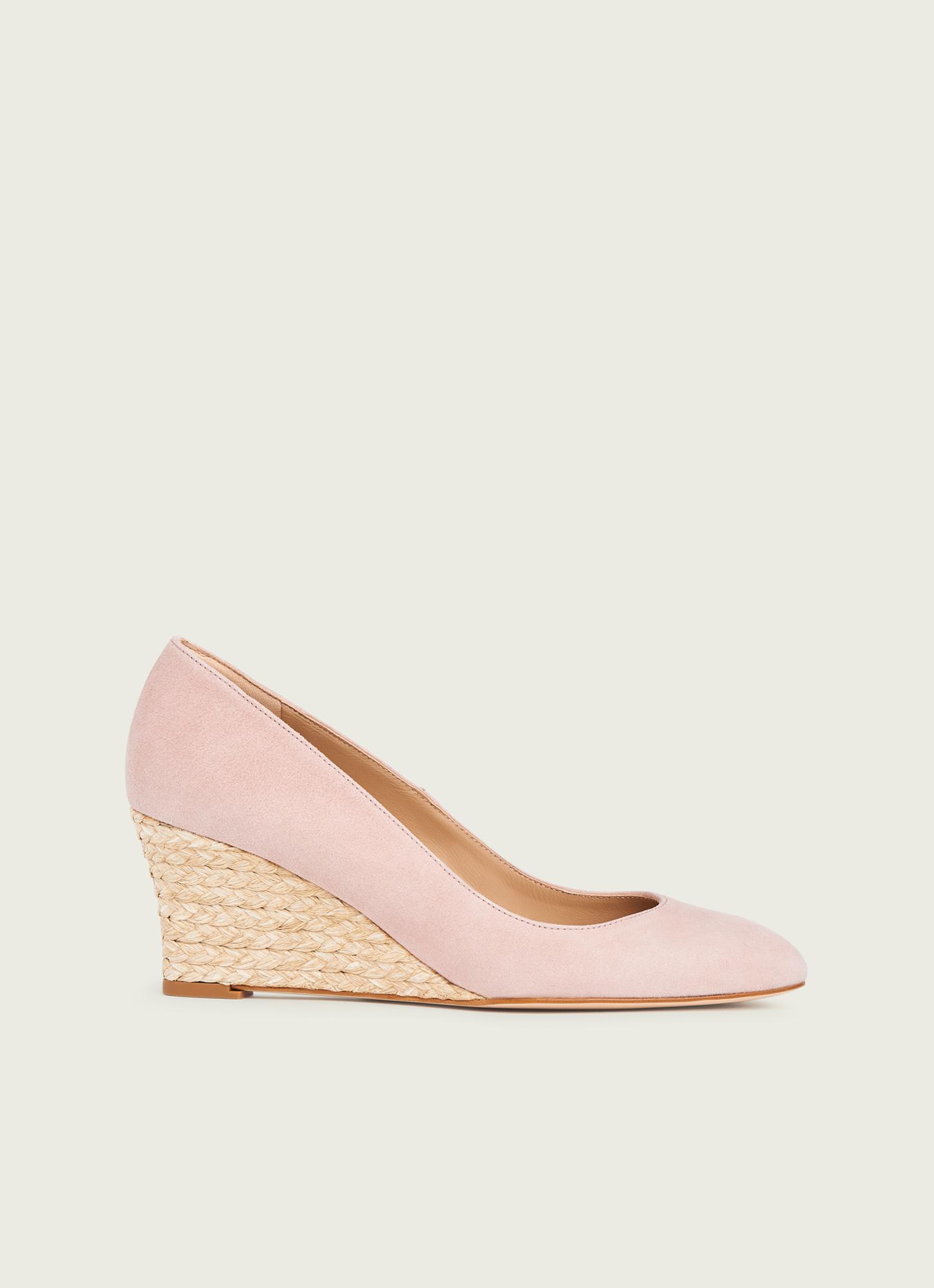 Eevi Pink Suede Espadrille Wedges