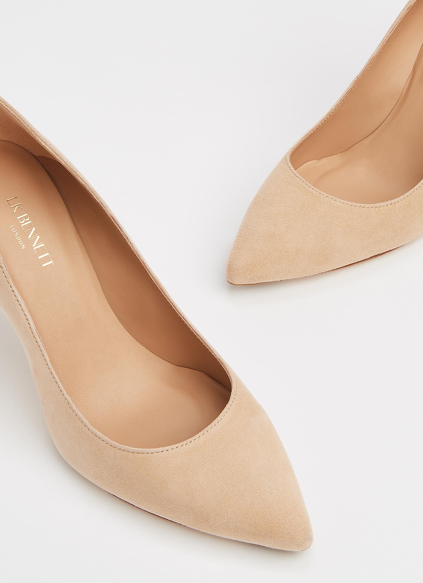 nude suede trainers