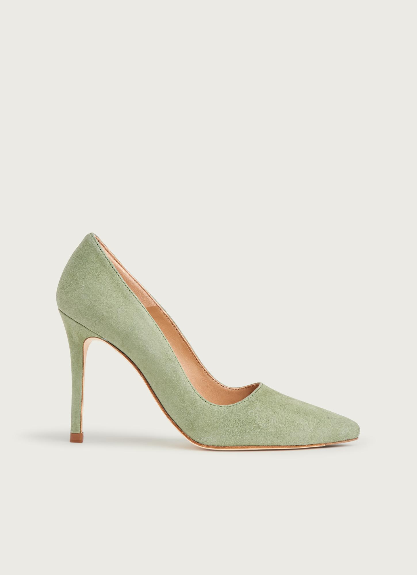 Katie Soft Green Suede Courts Shoes