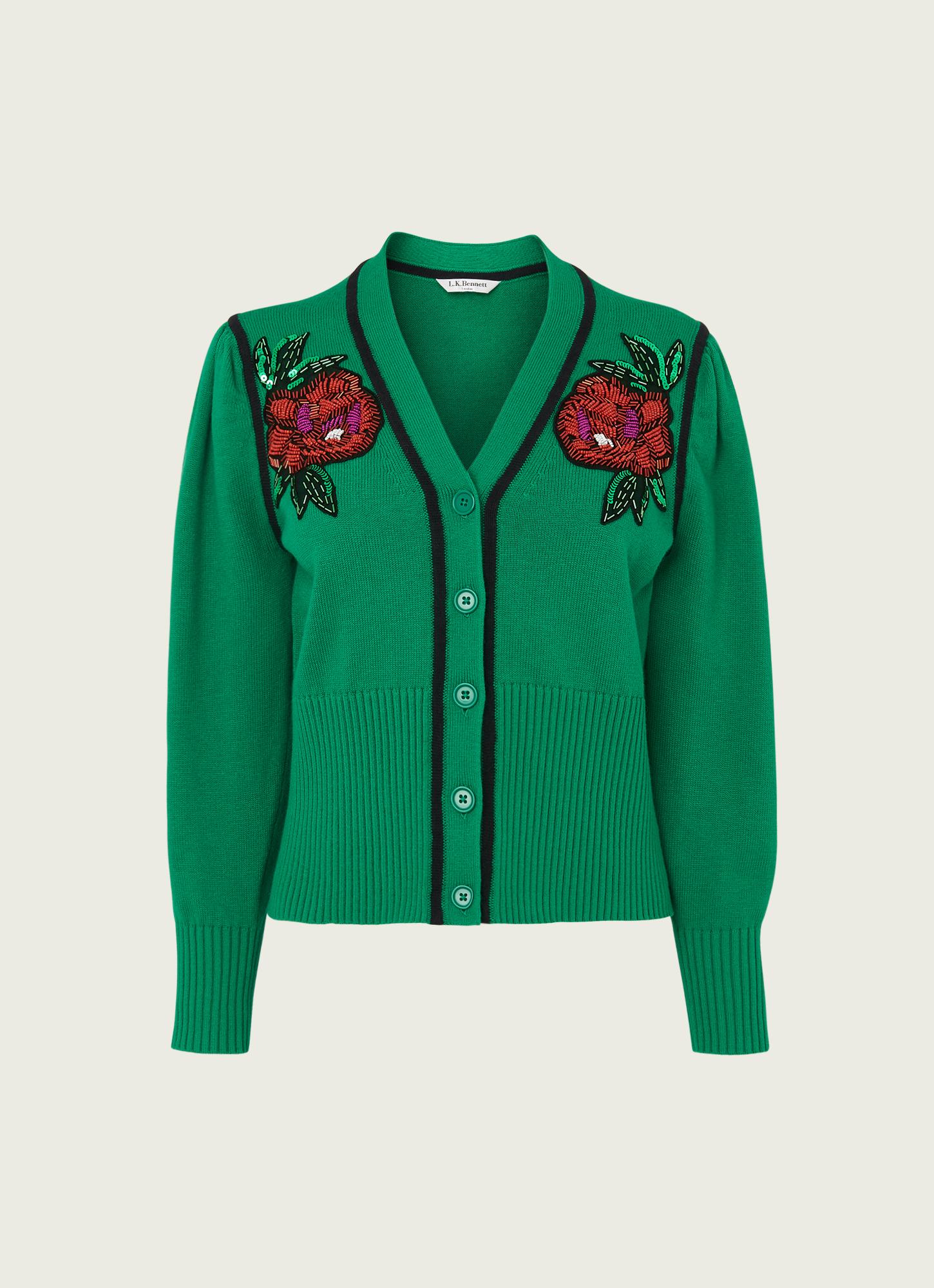 Elsie Green Floral Embellished Cardigan | Clothing | L.K.Bennett