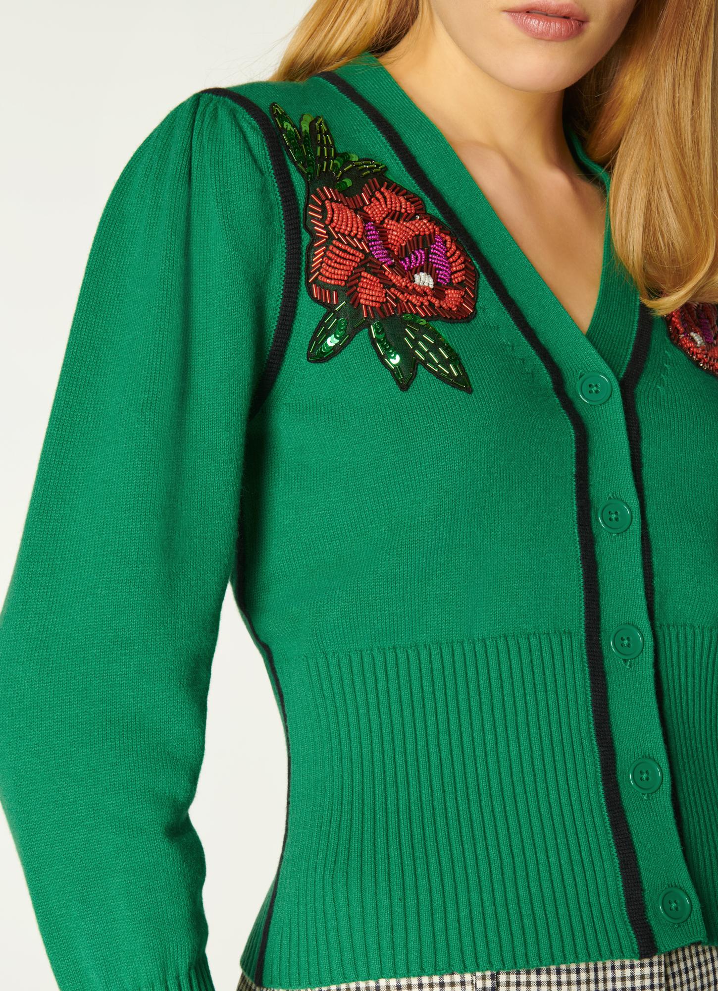Elsie Green Floral Embellished Cardigan | Clothing | L.K.Bennett