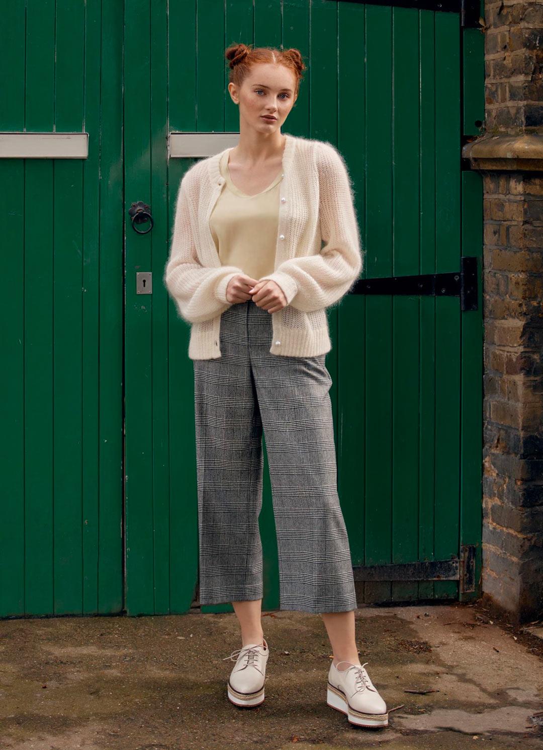 Gaby Cream Mohair-Blend Cardigan Clothing