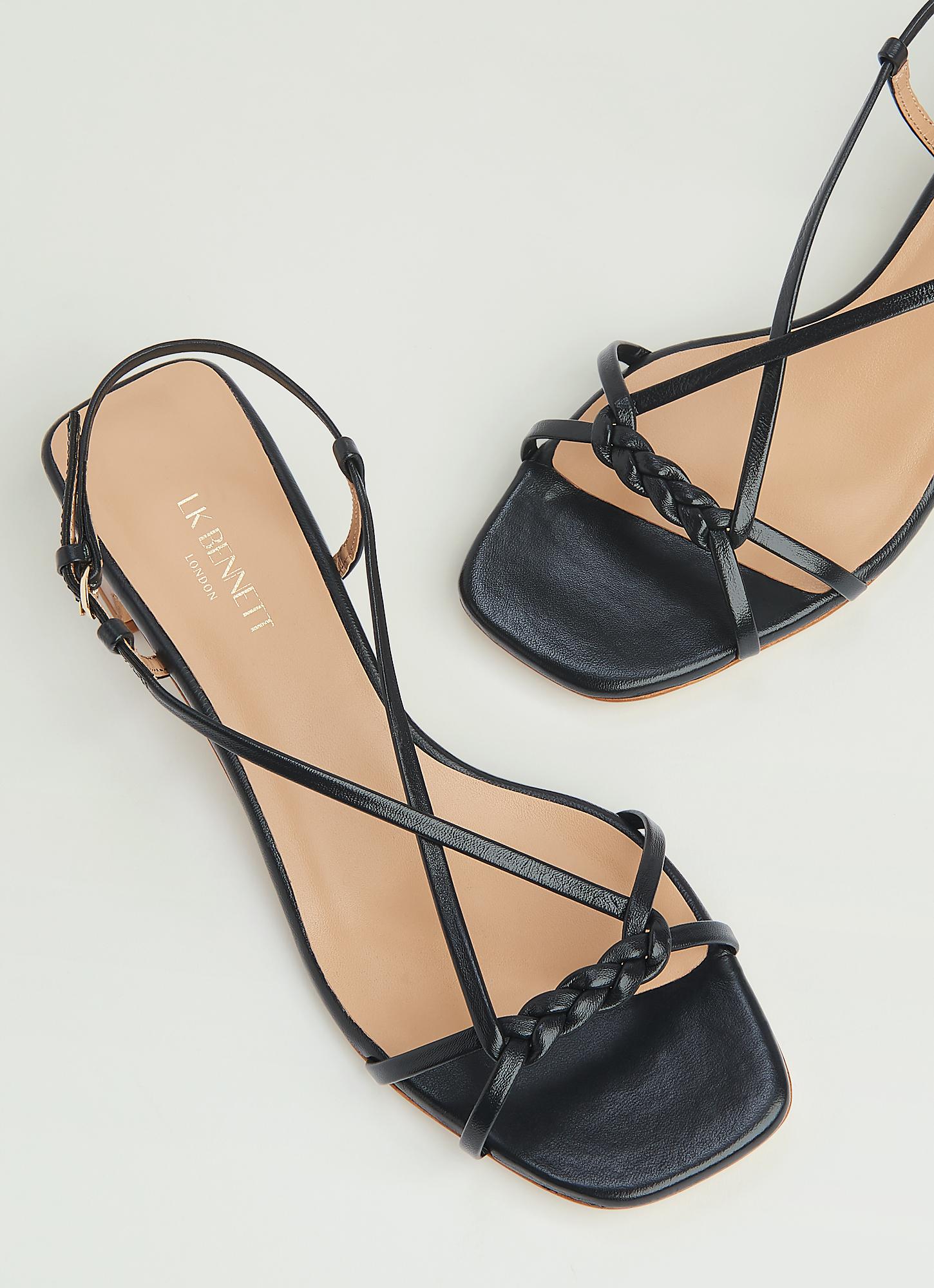 Sabrina Navy Leather Plaited Sandals | Shoes | L.K.Bennett