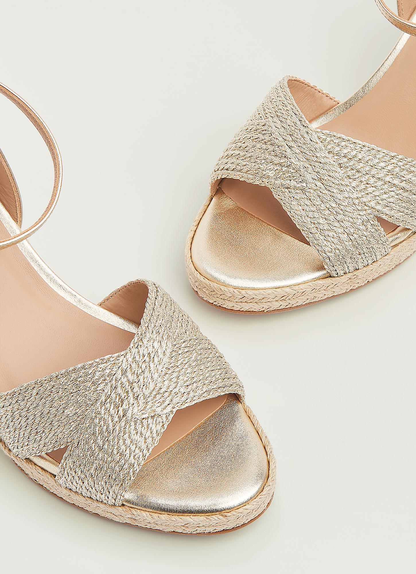 Sandales à Lanières L.K. Bennett Addie - Pointure 39.5 EUR, Couleur Argent, Modèle Lézard, Neuves Sans Boîte