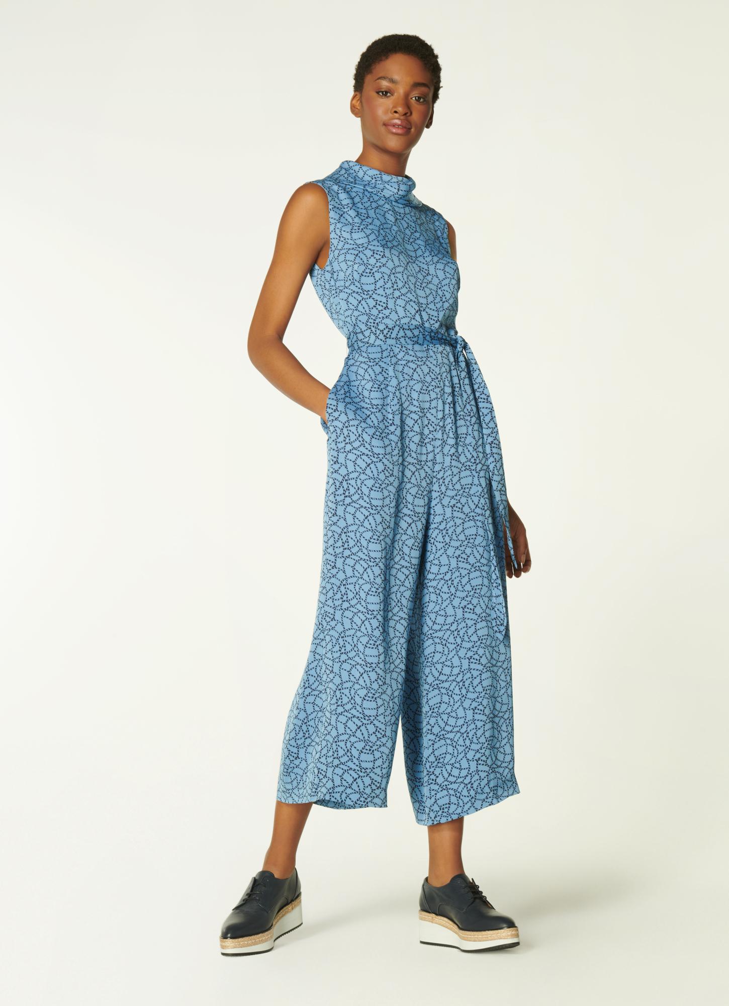 L.K.Bennett Bancroft Blue Rope Print Jumpsuit, Multi