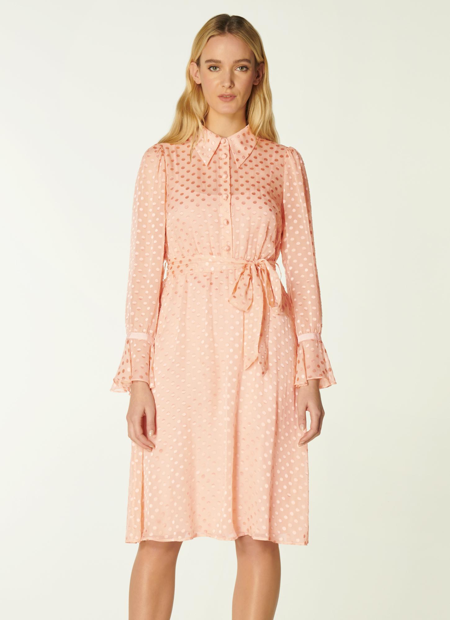 open lace back dress Alessandra Polka Dot Print Silk Shirt Dress – Runway Catalog