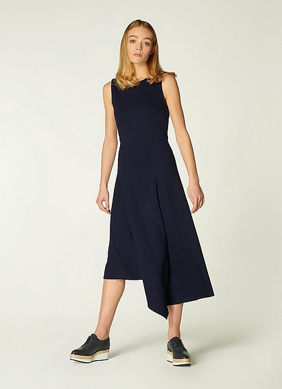 Cherie Navy Jersey Asymmetric Hem Dress, Midnight product