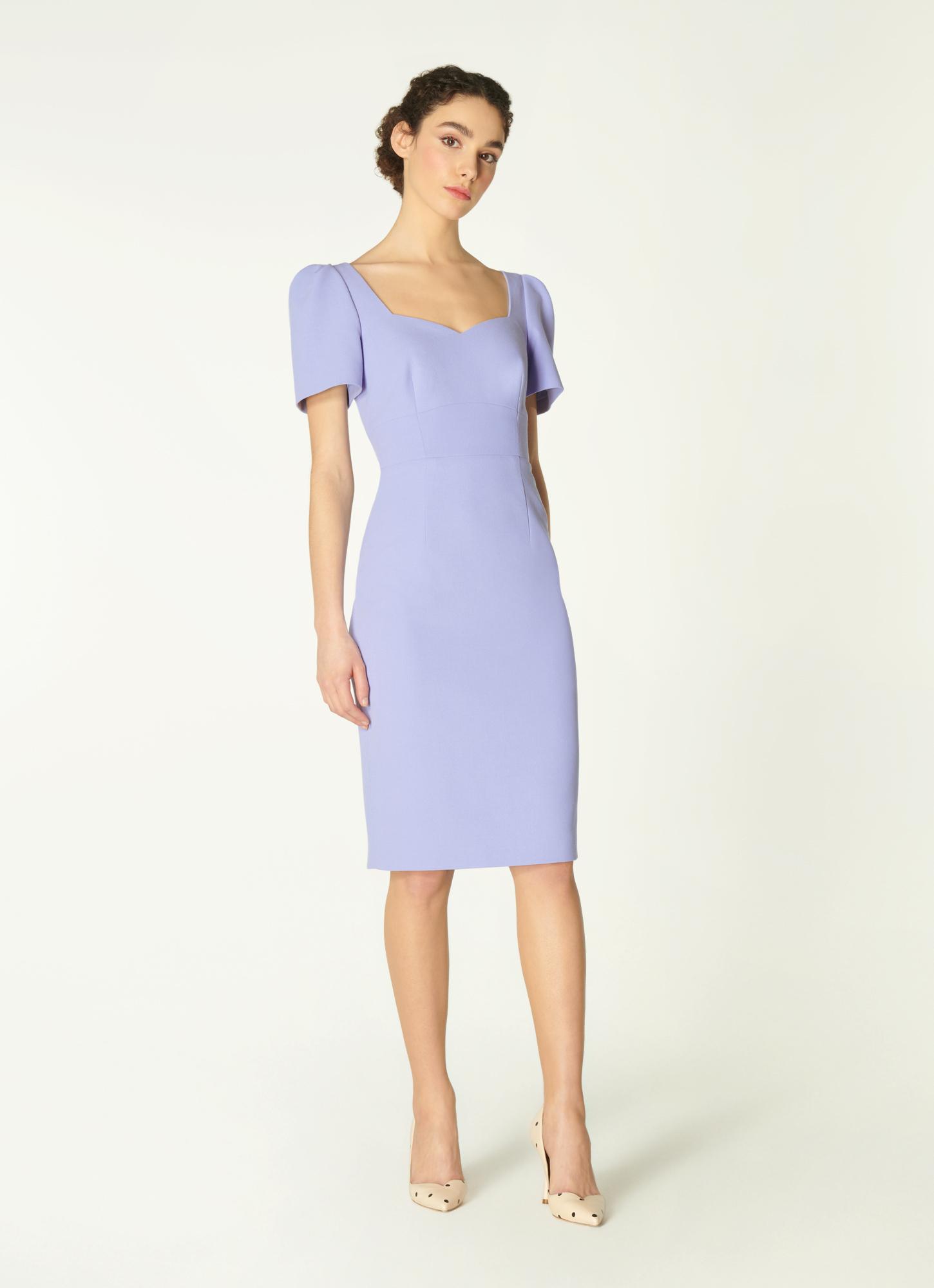 dee pale blue crepe shift dress