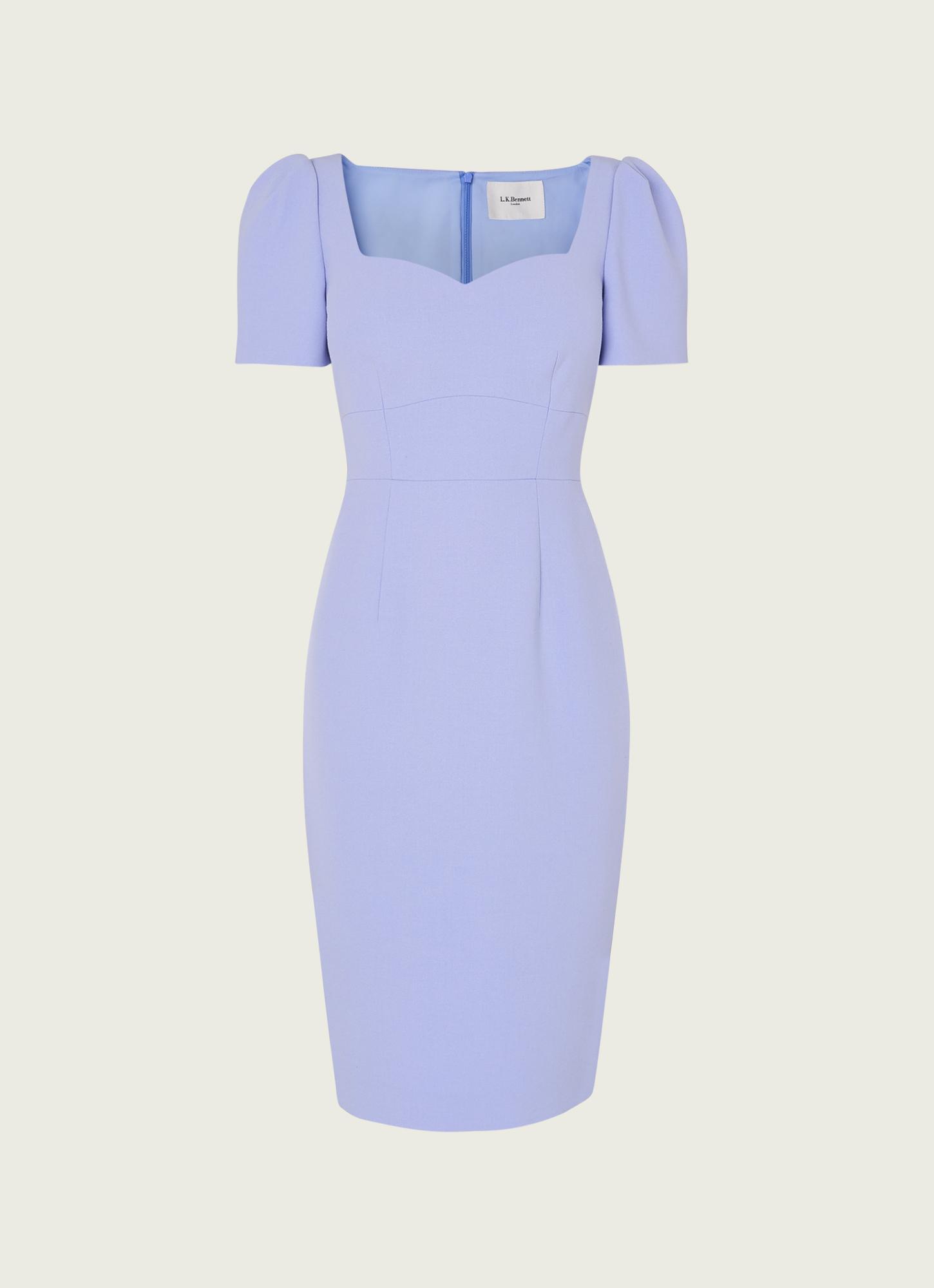 dee pale blue crepe shift dress