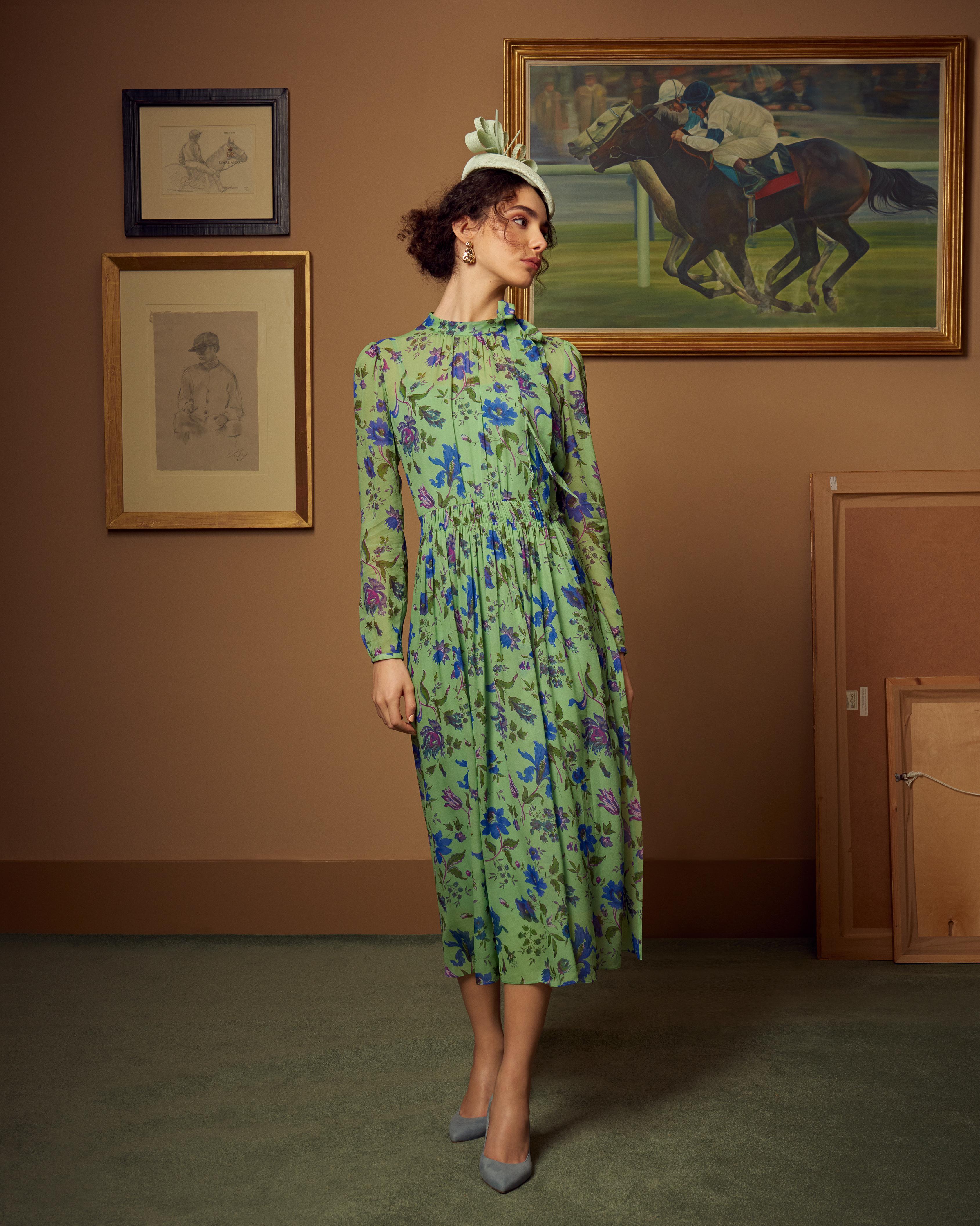 green emerald velvet dress LK Bennett Dress, UK Size 8 main image 0