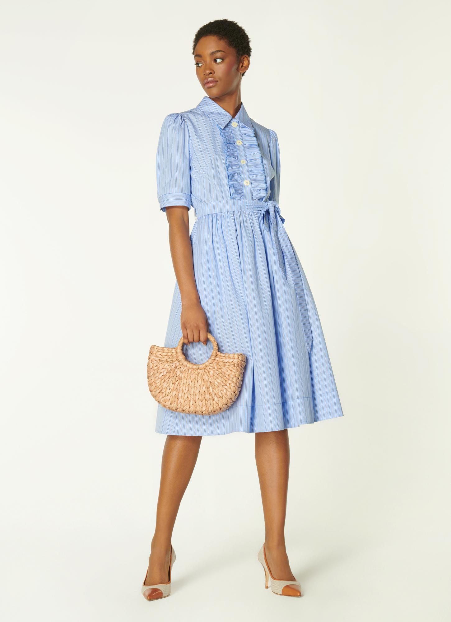 Jamois Blue Striped Cotton Dress | Clothing | L.K.Bennett