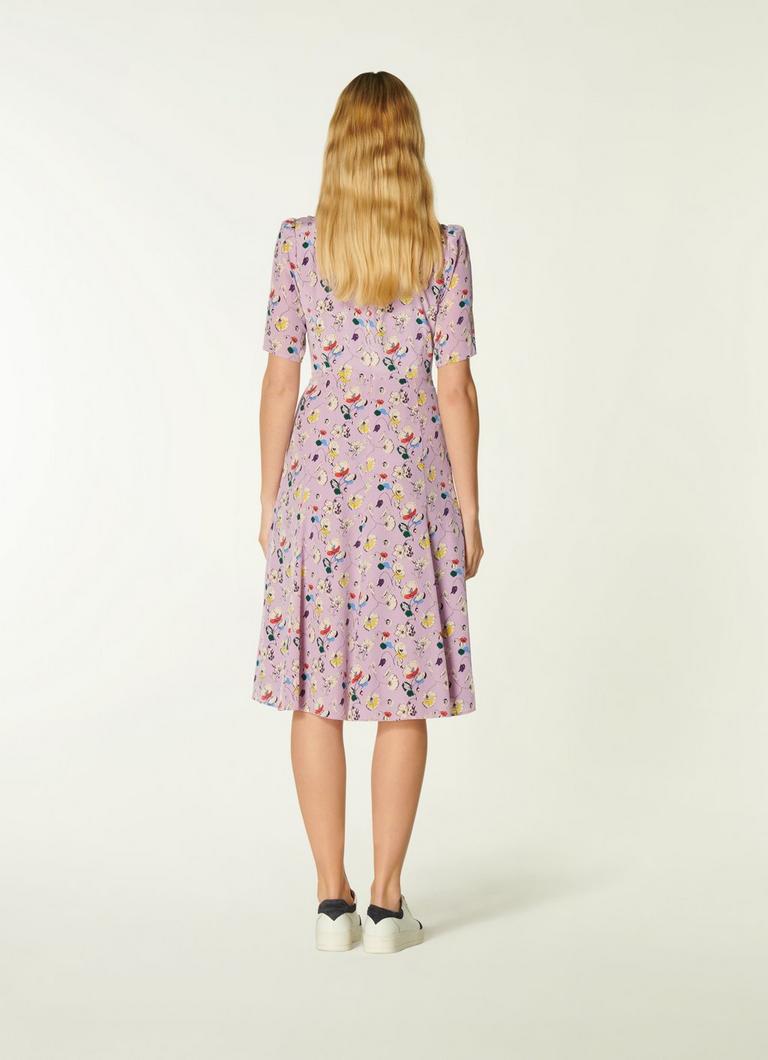 Montana Lilac Anemone Print Silk Tea Dress Clothing L.K.Bennett
