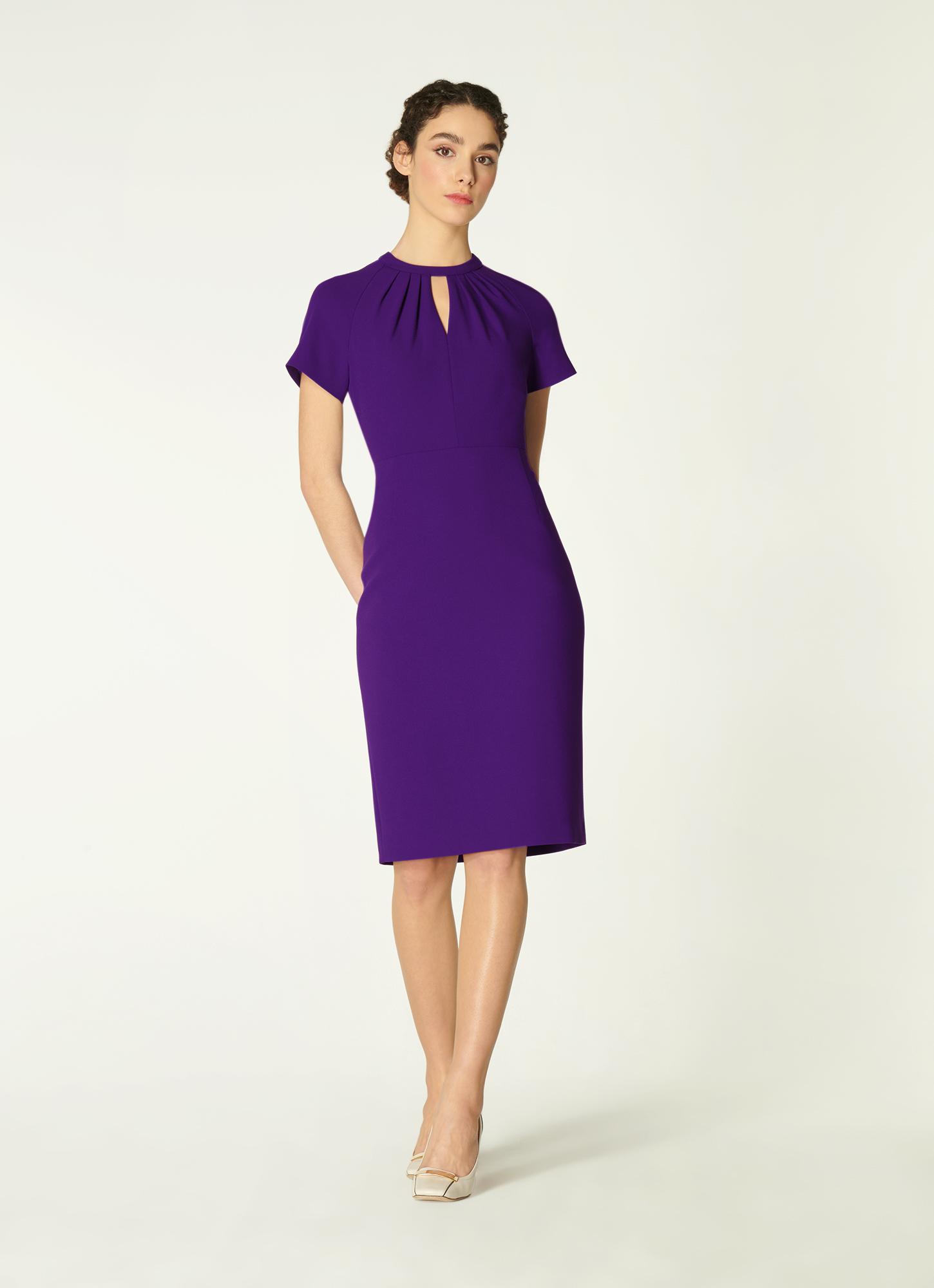 strapless open back dress Prosperina Blake Cotton Reversible Shift Dress In Violet Blooms