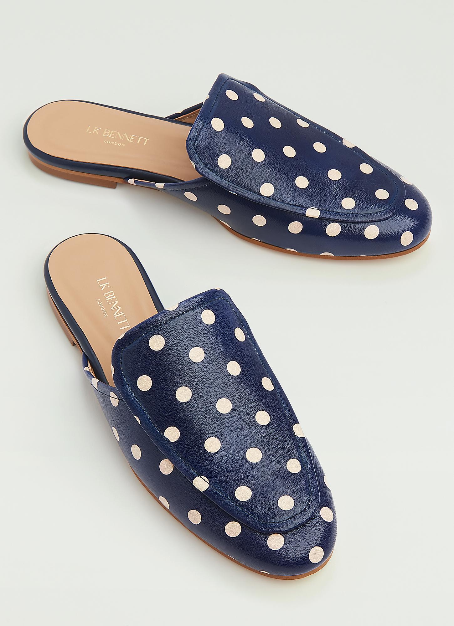 navy backless loafers