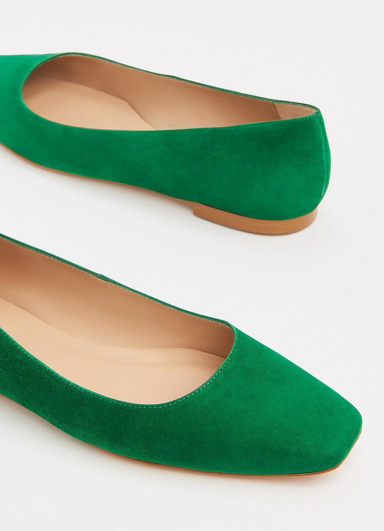 Green suede deals flats