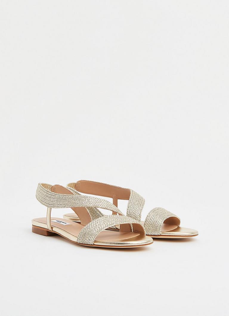Rachel Gold Lurex Rope Flat Sandals Shoes L.K.Bennett
