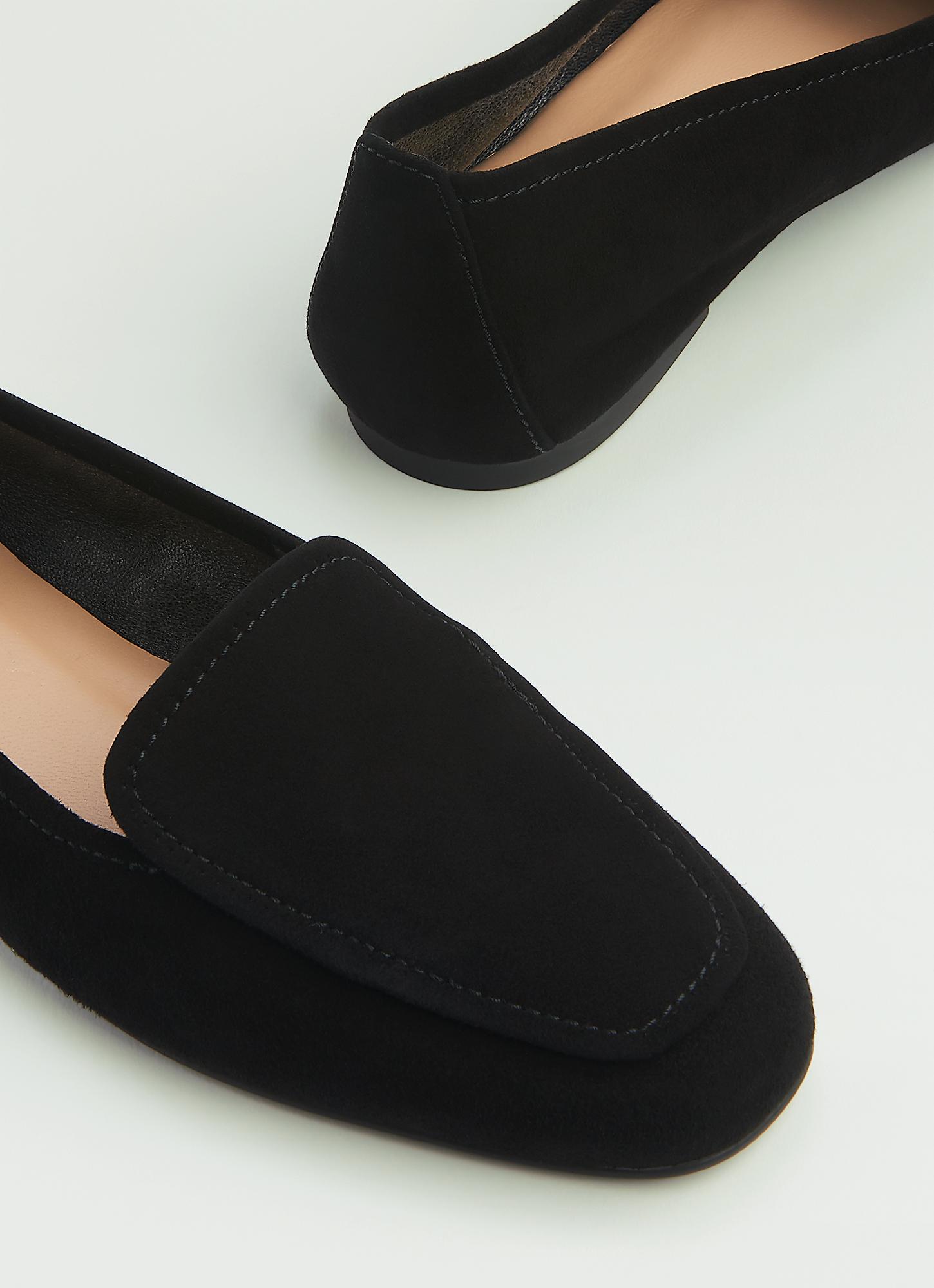 Tina Loafers | Designer Black Suede Loafers | LK Bennett