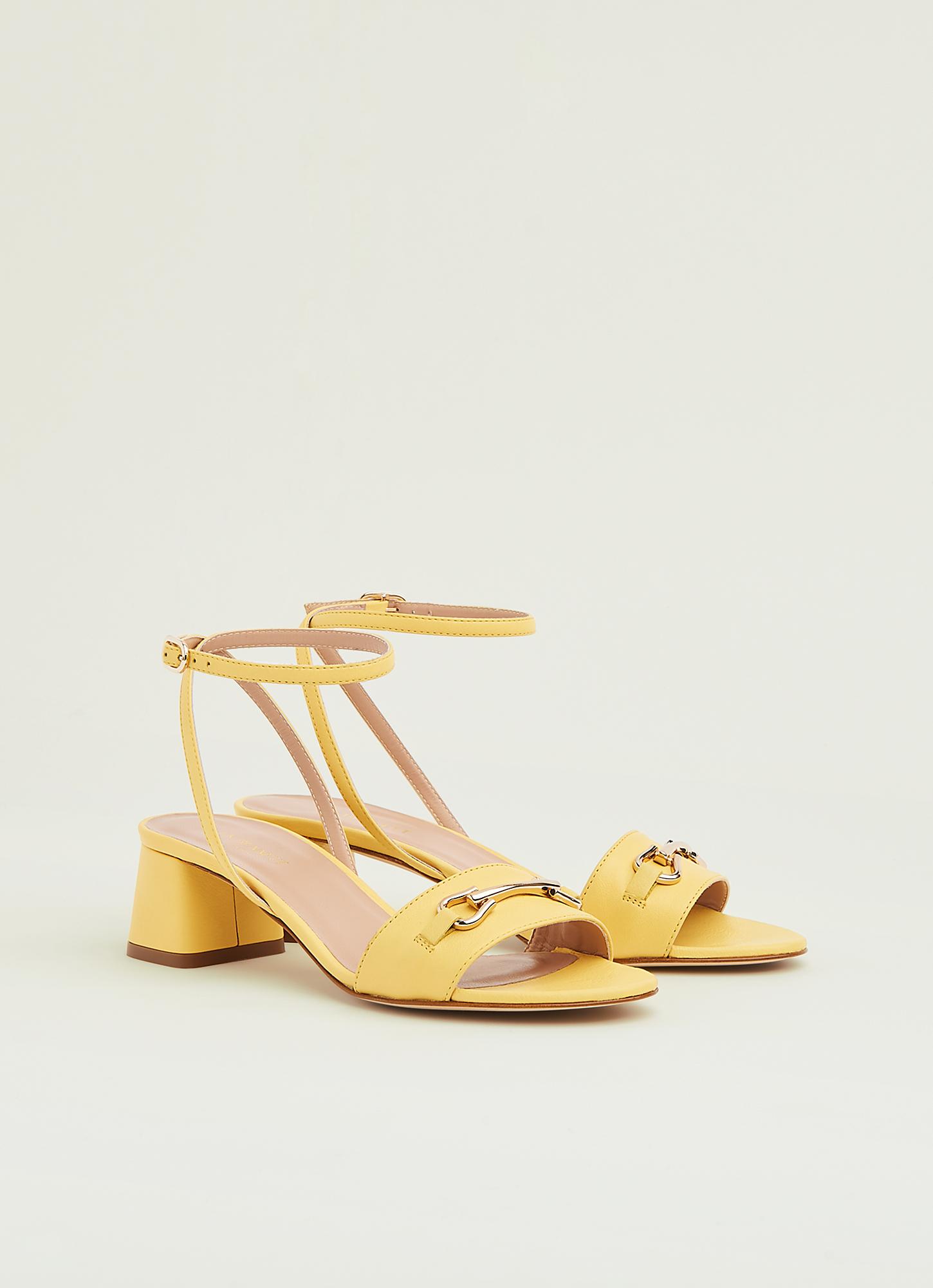 leather yellow sandals