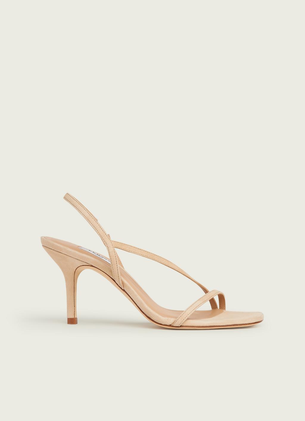 JustFab Strapped High-Heeled Sandals natural white casual look Shoes High-Heeled Sandals Strapped High-Heeled Sandals 