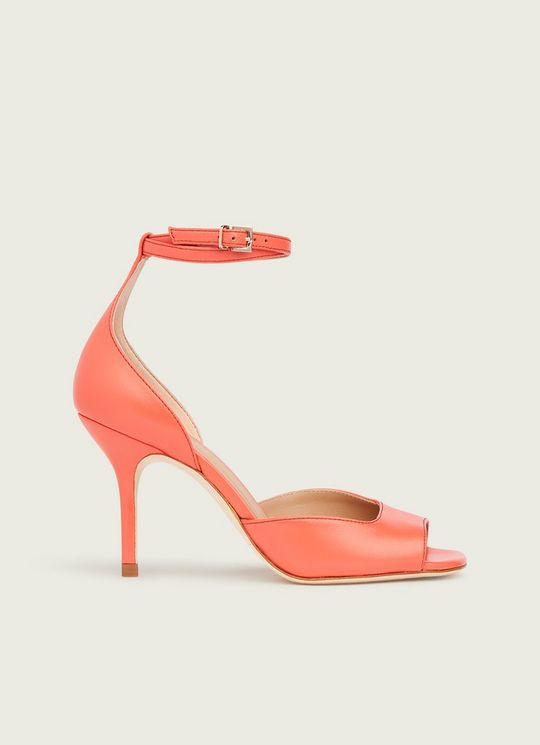 Noreen Coral Leather Sandals