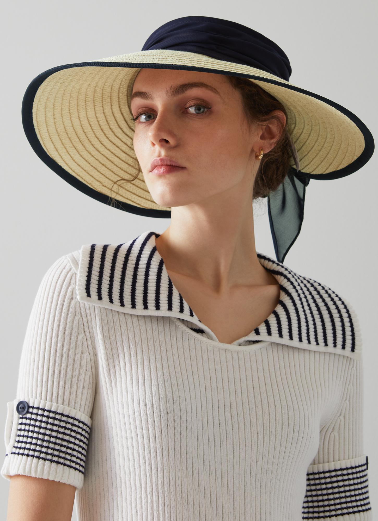 Rosemary Large Straw Visor | Accessories | L.K.Bennett display picture 3