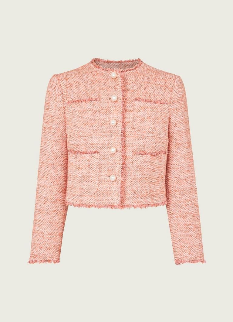Blush cropped jacket discount