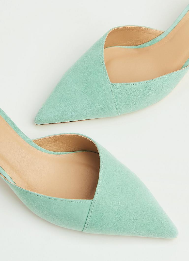 Harriet Mint Green Suede Mules Shoes L.K.Bennett